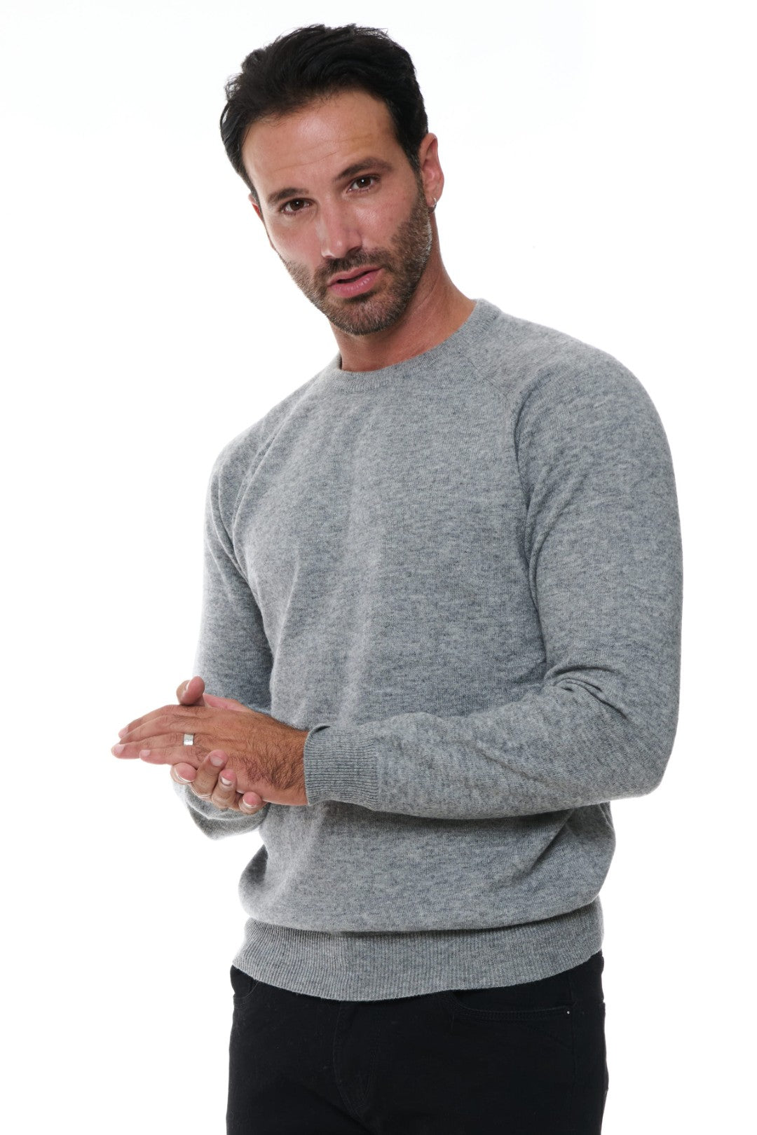Maglia Girocollo raglan in Misto Cashmere