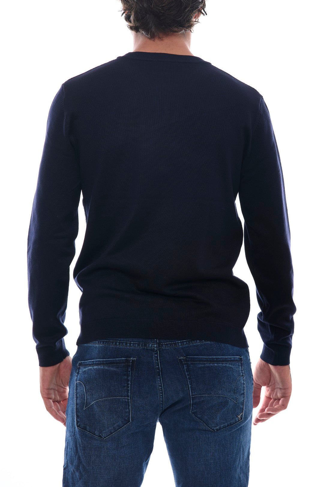 Jacquard sweater with patches