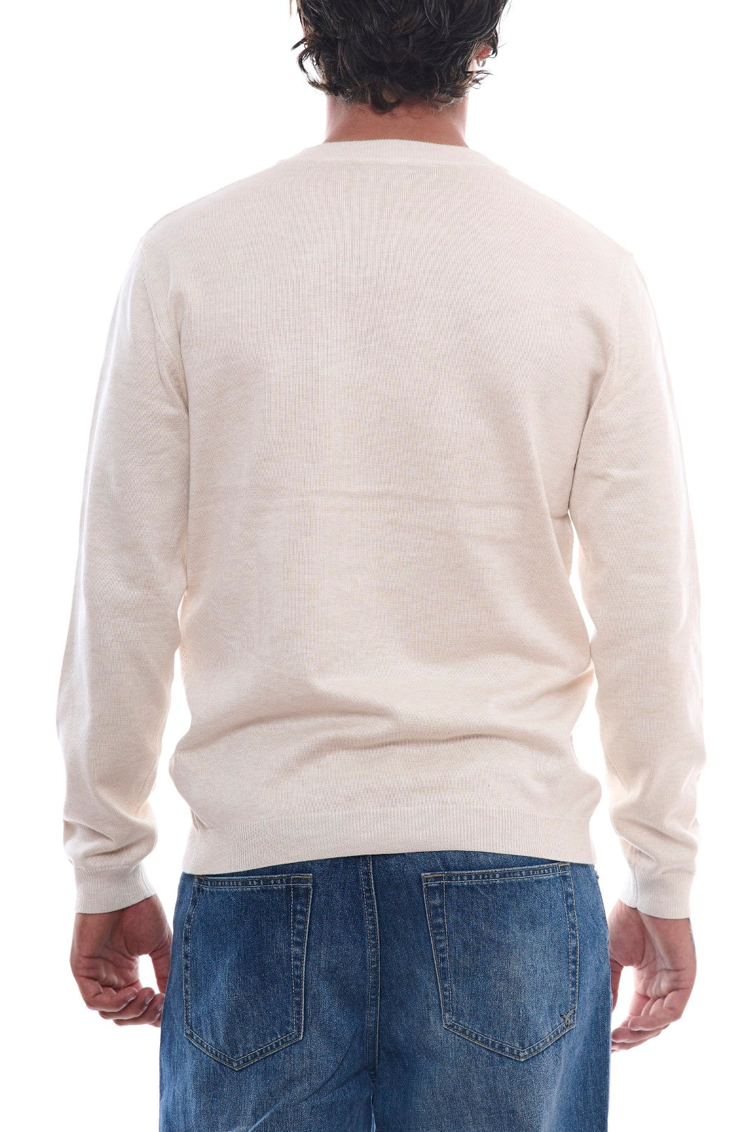 Jacquard sweater with patches