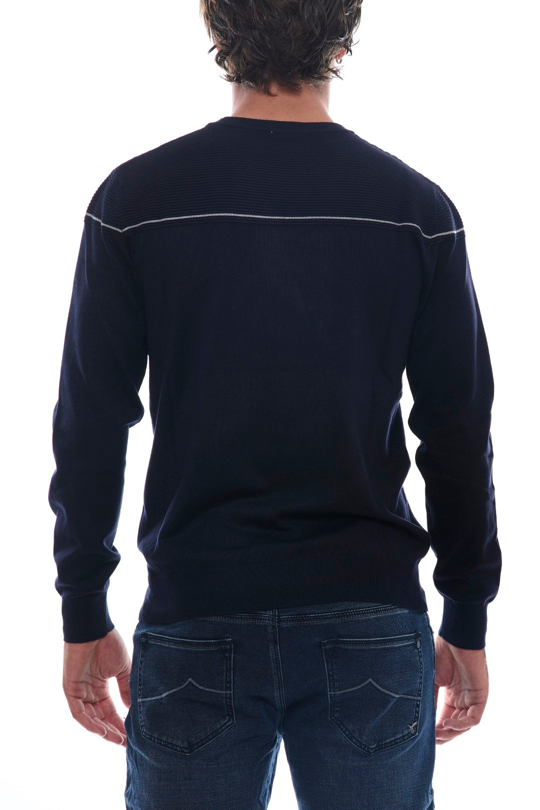 Maglia con tramatura a contrasto