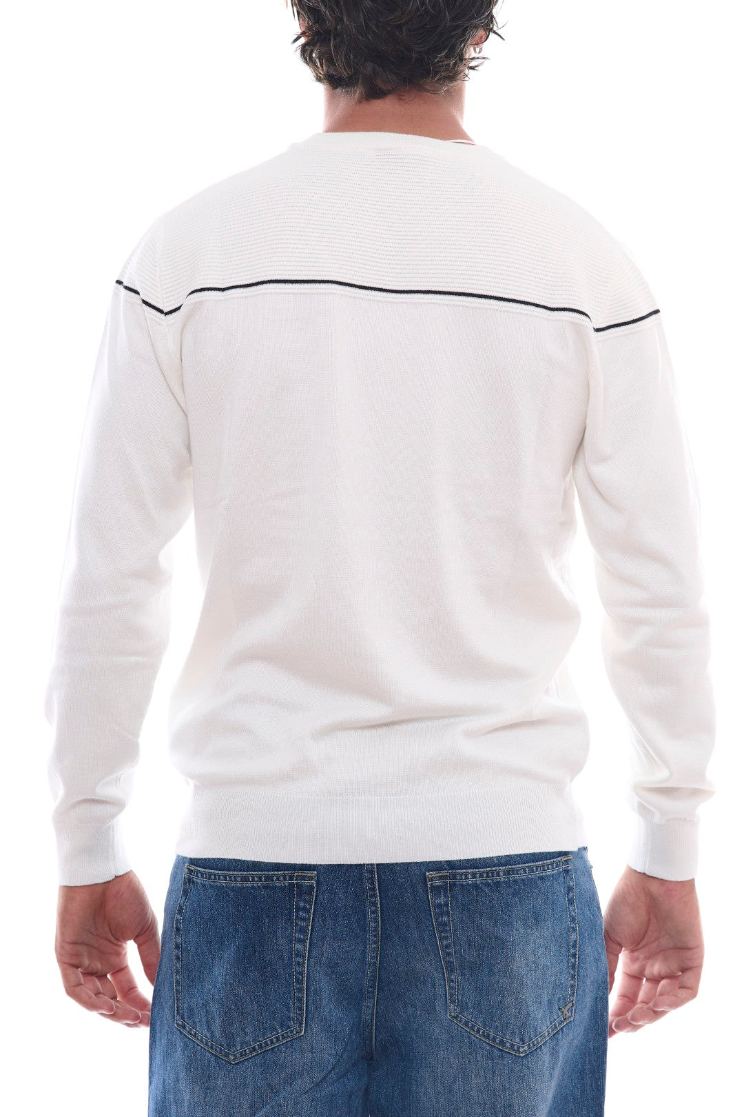 Maglia con tramatura a contrasto