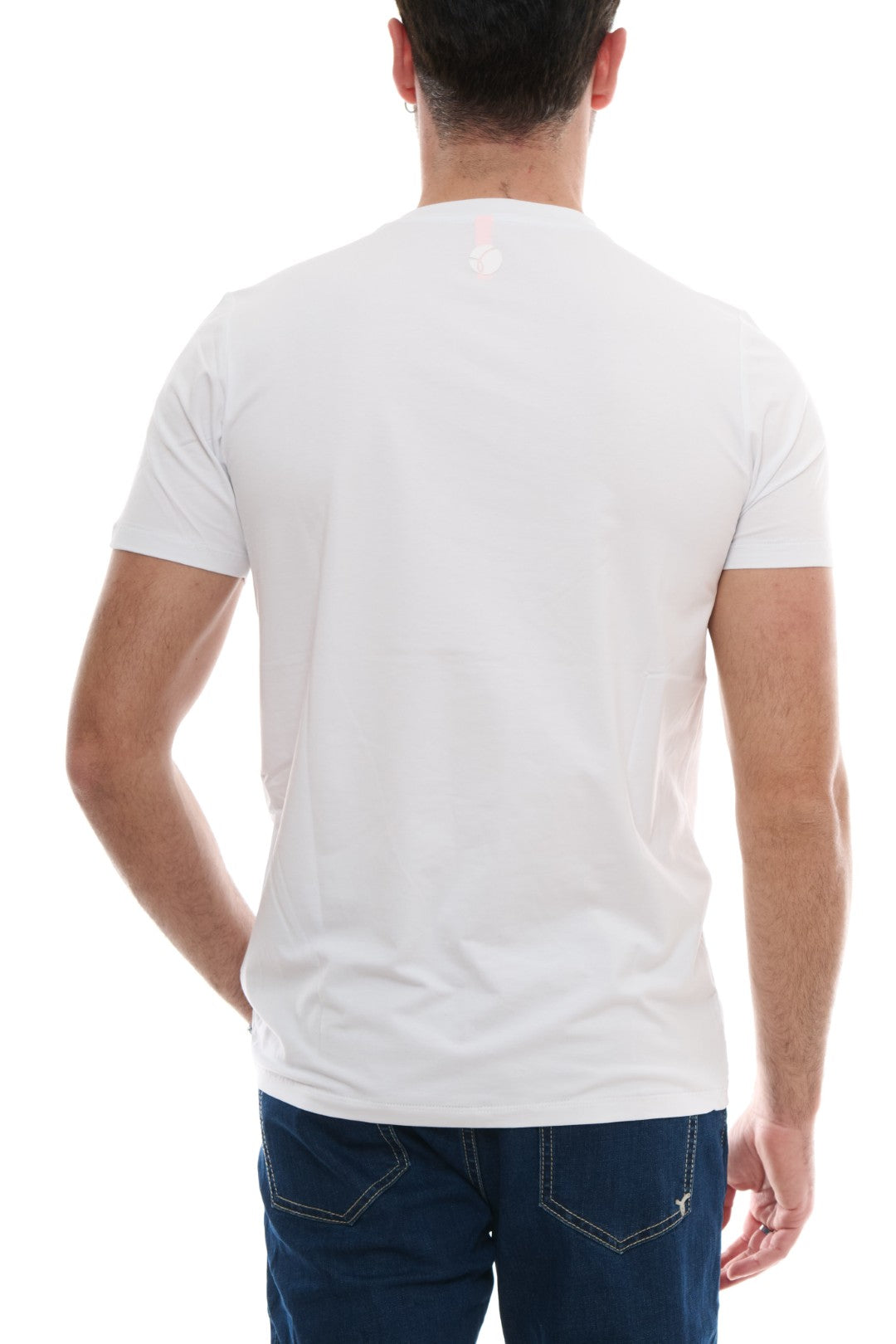 T-Shirt Basic con Stampa tono su tono