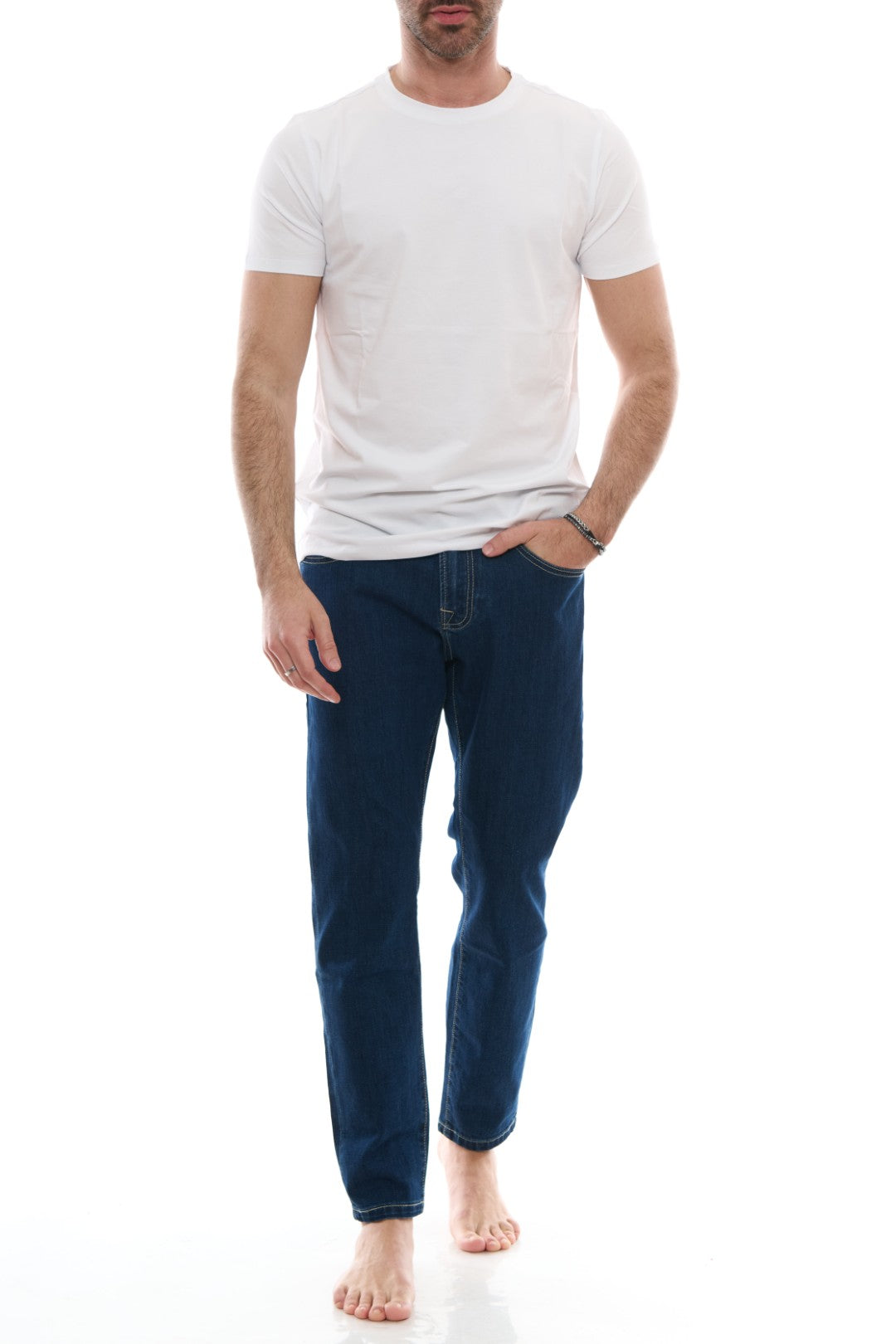 T-Shirt Basic con Stampa tono su tono