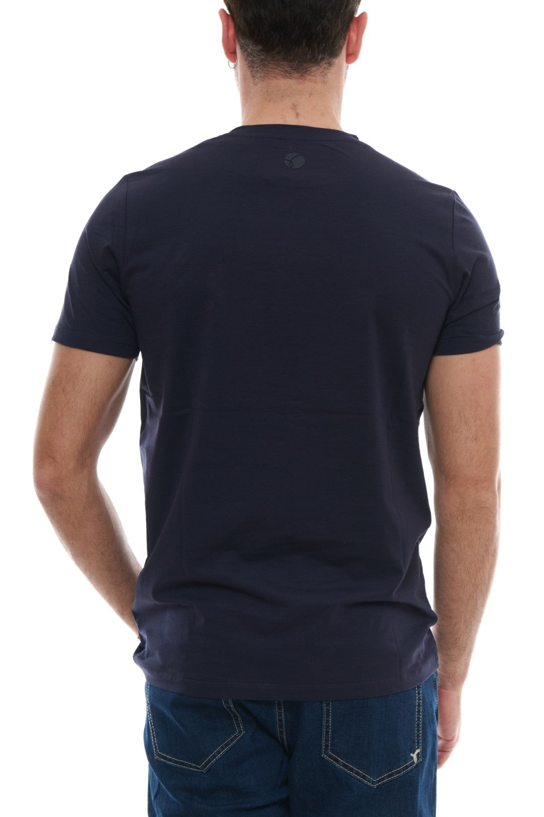 T-Shirt Basic con Stampa tono su tono