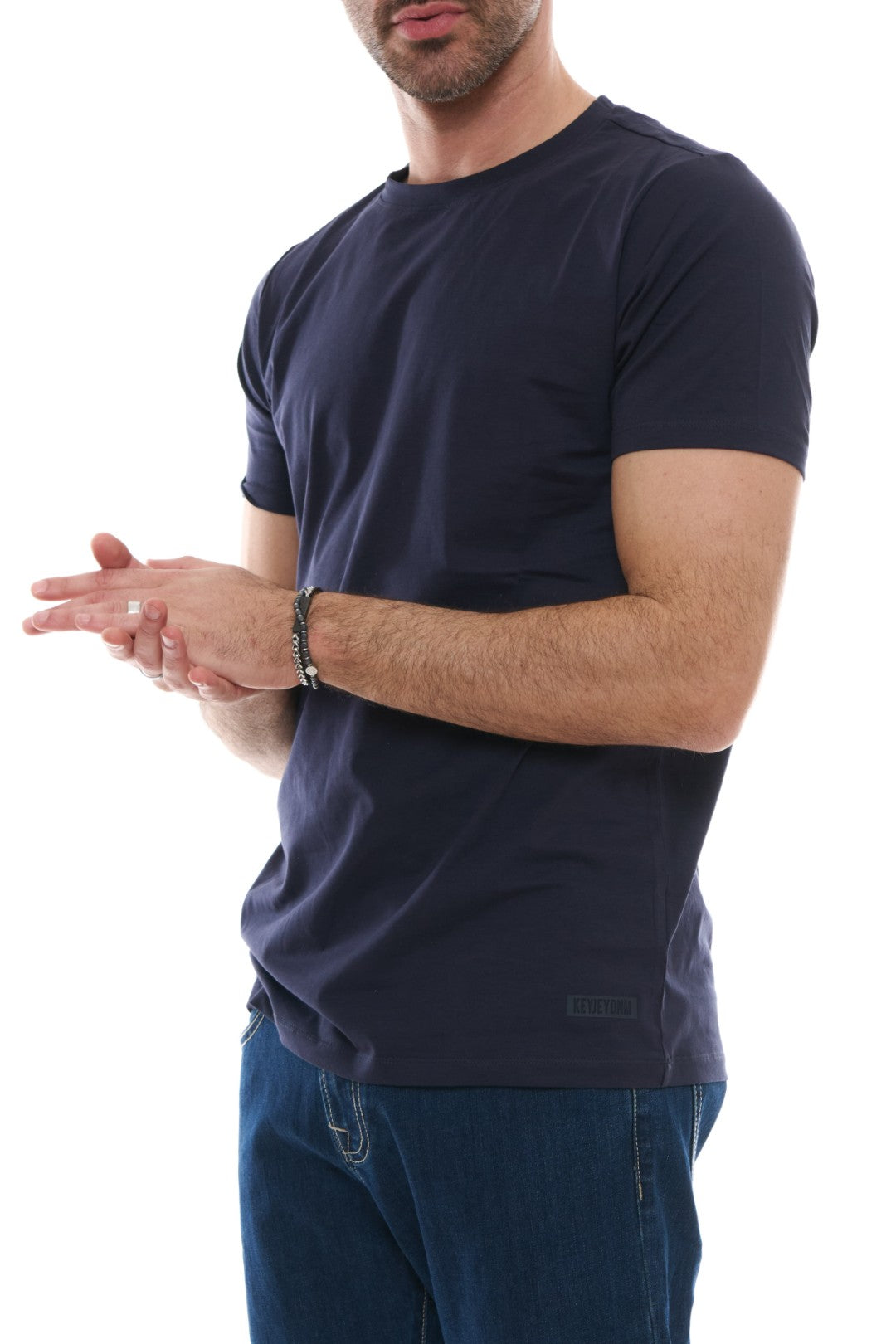 T-Shirt Basic con Stampa tono su tono