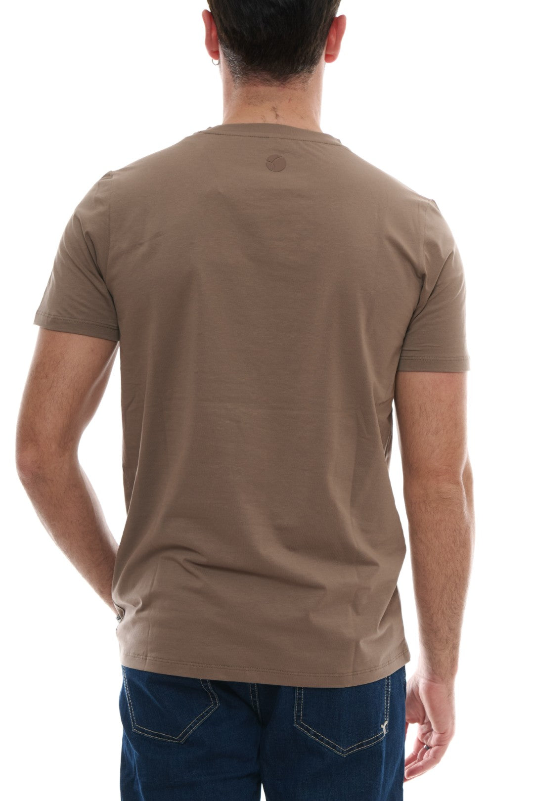 T-Shirt Basic con Stampa tono su tono