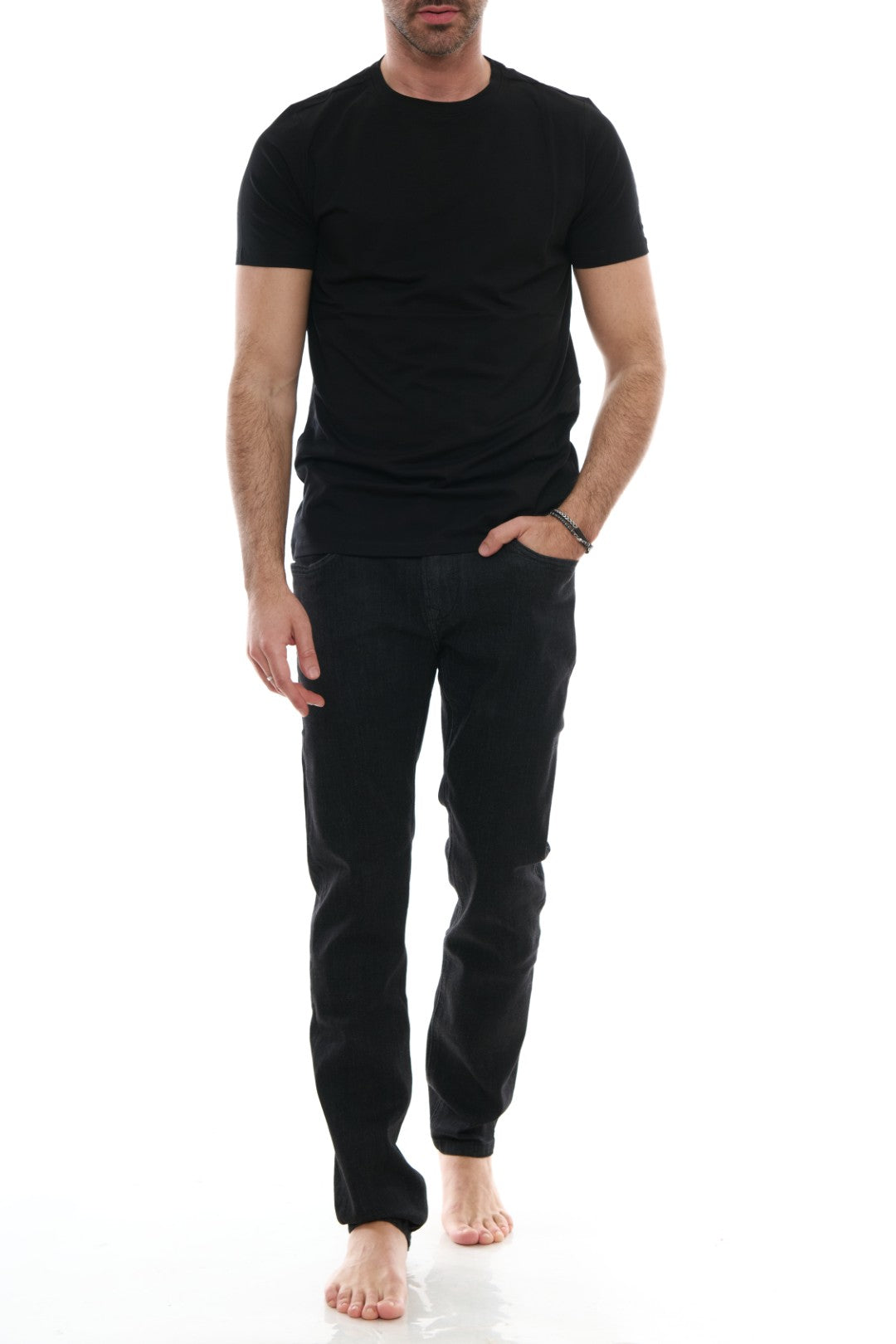 T-Shirt Basic con Stampa tono su tono