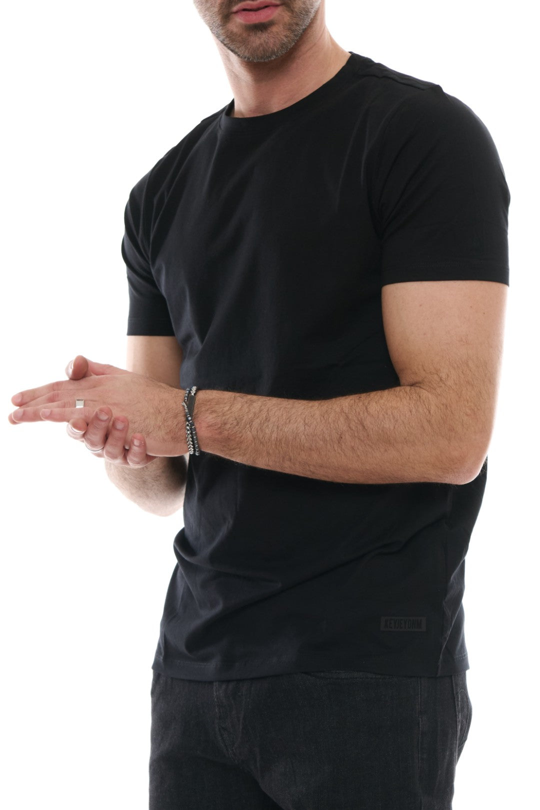 T-Shirt Basic con Stampa tono su tono