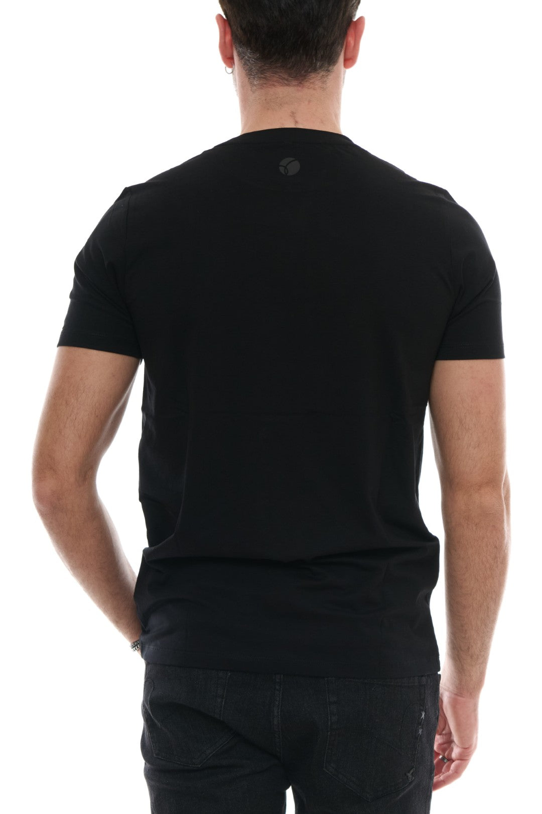 T-Shirt Basic con Stampa tono su tono