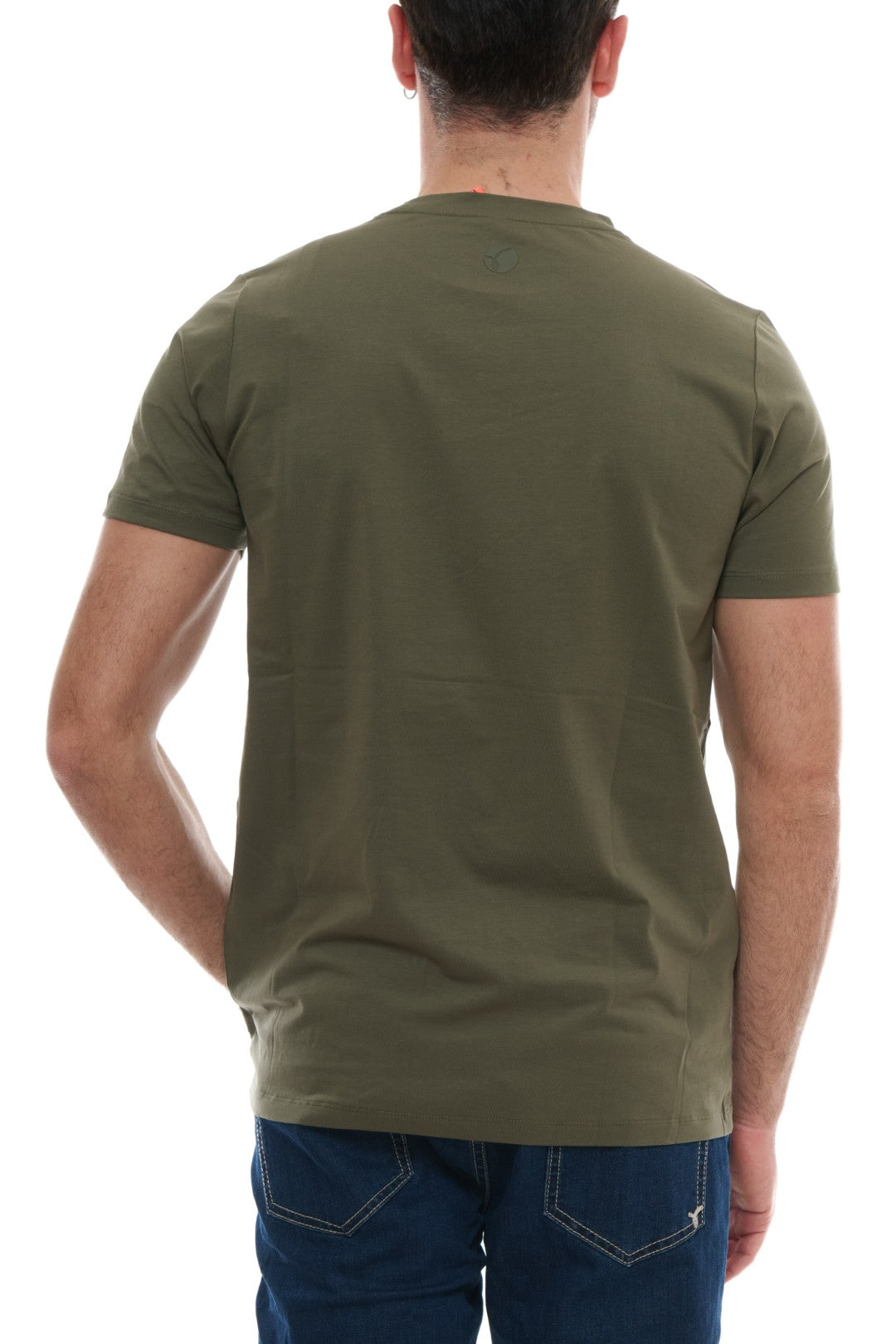 T-Shirt Basic con Stampa tono su tono