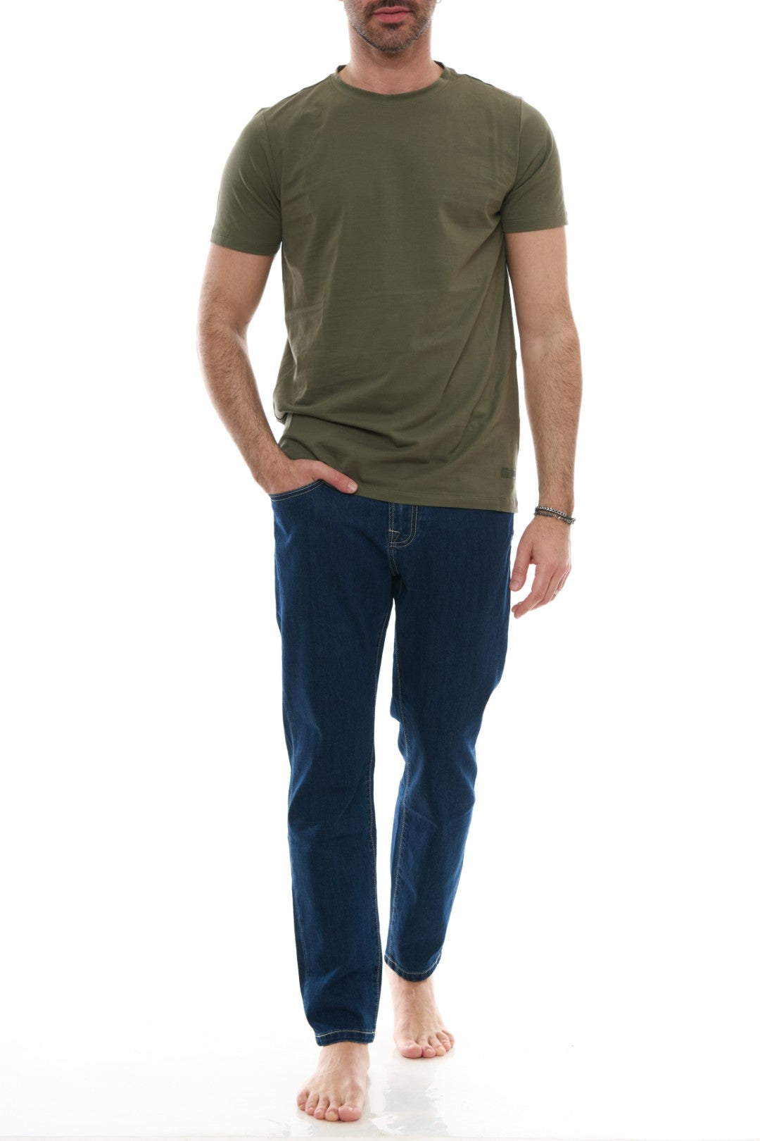 T-Shirt Basic con Stampa tono su tono