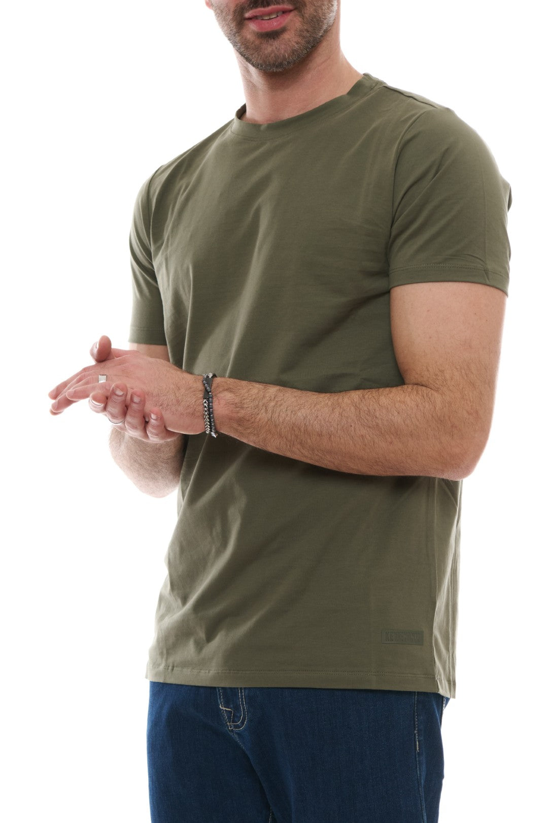 T-Shirt Basic con Stampa tono su tono